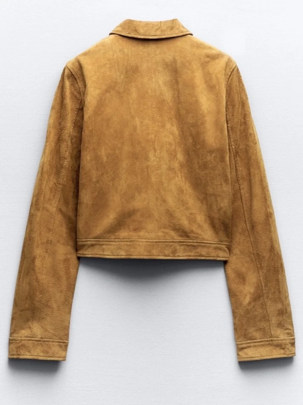 Zara GENUINE SUEDE LEATHER JACKET. Light Camel. Size XXL. New with Tags - Picture 3 of 7